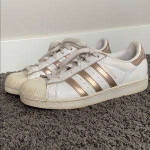 Adidas rose gold superstar shoes